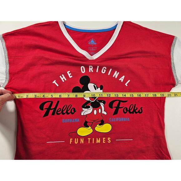 Disney Mickey Mouse Womens Cropped Top Fun Times Red XS original EUC y2k - Picture 6 of 7
